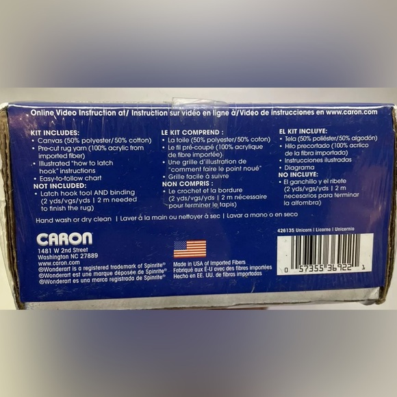 Wonder Art Blue Butterfly Latch Hook Kit 12" x 12" NEW Sealed - Picture 2 of 9